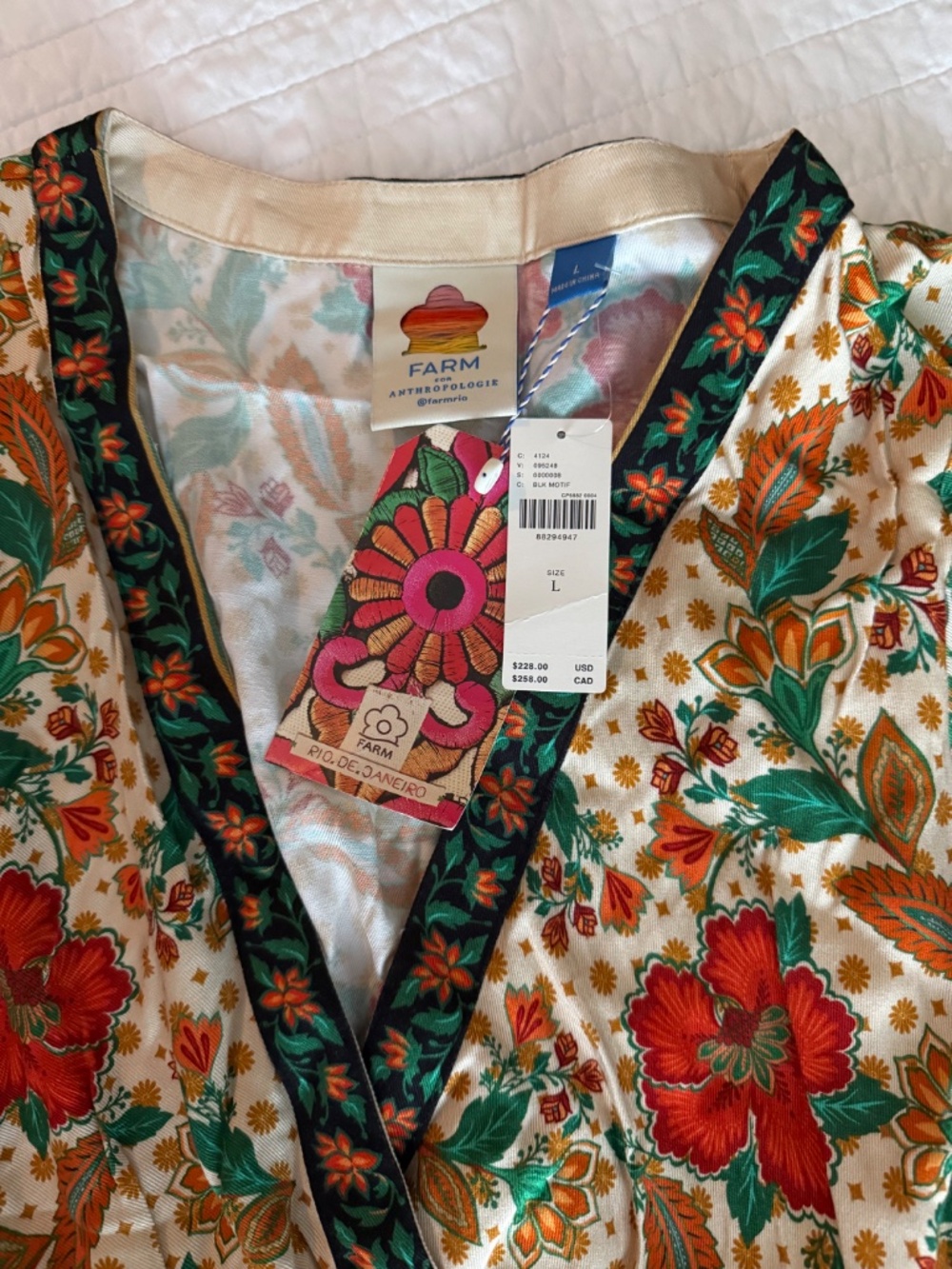 Farm Rio x Anthropologie Floral Wrap Jumpsuit L - Picture 5 of 7